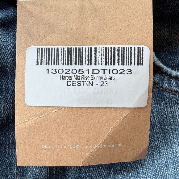 NWT Reformation Harper Mid-Rise Skinny Jeans in Destin Medium Wash Size 23 - Picture 9 of 14